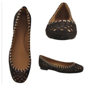 BCBGMAXAZRIA Gerard Laser-cut Suede Flats